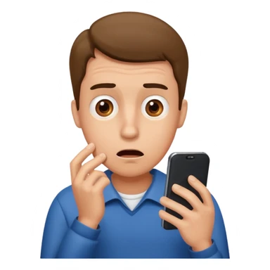 a guy confused why someone is showing him a phone sticker