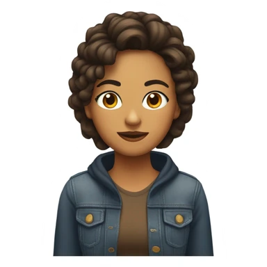 chica con cabello mediano, con ojos marrones oscuros, y de tez trigeña sticker