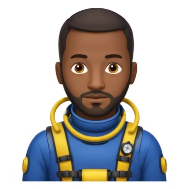 Moroccan Male 38, dark hair, short beard, slightly overweight, scuba diving sticker