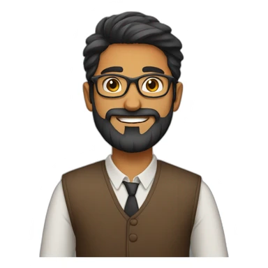 indian guy with glasses and  french beard sticker