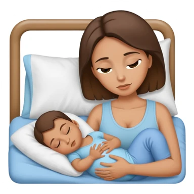 Light brunette fit mom forcing baby boy go to sleep sticker