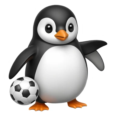 Penguin playing football sticker