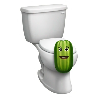 A pickle using the bathroom sticker