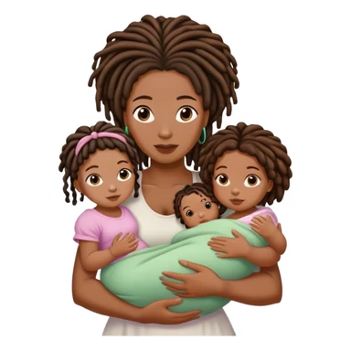 black mom with locs with 4 daughters one is a baby girl sticker