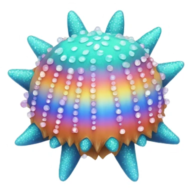 Kawaii rainbow pastel bedazzled sea urchin sticker