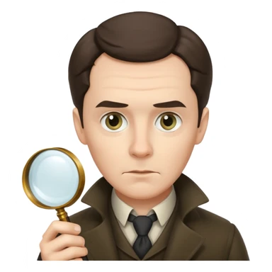 sherlock holmes holding magnifying glass sticker
