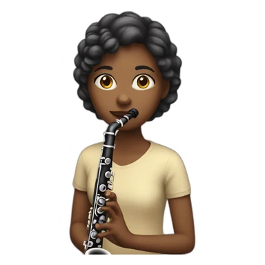 girl playing a clarinet sticker