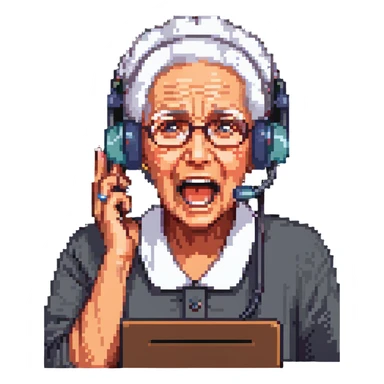 grandmother call center operator shouting “That's the one” in Russian sticker
