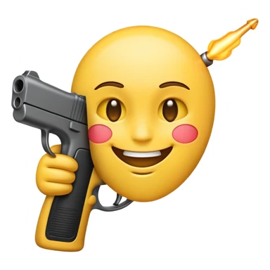 emoji with gun to head painfully smiling  sticker