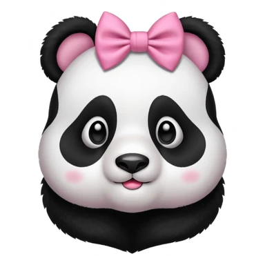 Cute Panda wearing a pink bow sticker