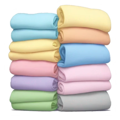 Stack of folded pastel hoodies sticker