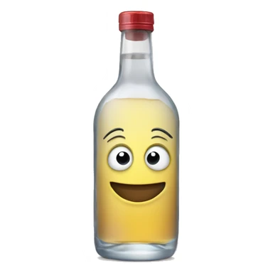Smilie with a bottle of vodka  sticker