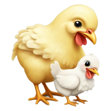 Baby chicken and mommy chicken sticker
