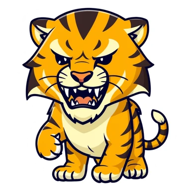 Sabertooth tiger with long fangs  sticker