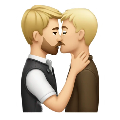 A German guy kisses a Norwegian guy sticker