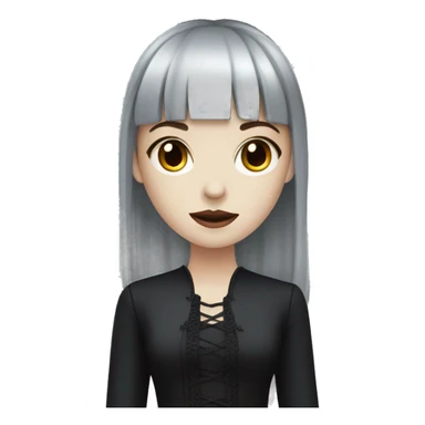 girl that has white skin and Long Dark red hair and fringe bangs and is wearing gothic dress sticker