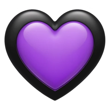 Black heart half purple heart sticker