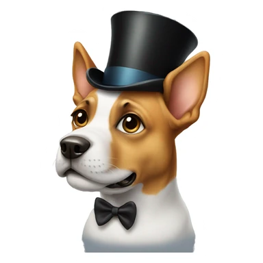 Dog with a top hat sticker
