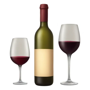 wine bottle and glass sticker