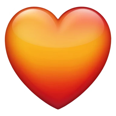 Ombré red orange yellow heart sticker