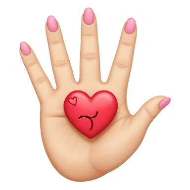 The emoji kiss with heart 😘, but adding three fingers in front of the mouth, the thump and pinky finger being bent sticker