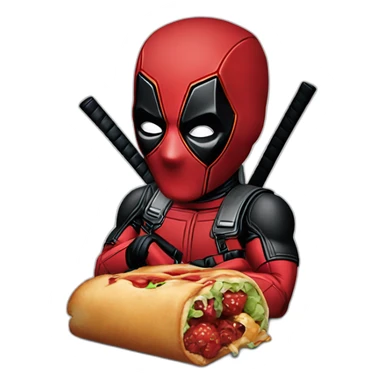 deadpool eating a chimichanga sticker