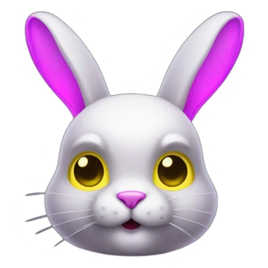 neon rabbit precaution sticker