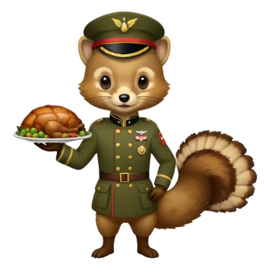  PineMarten in military uniform turkey sticker