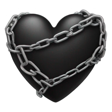 a black heart wrapped in chains sticker