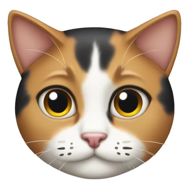 Calico cat with a rounded head sticker