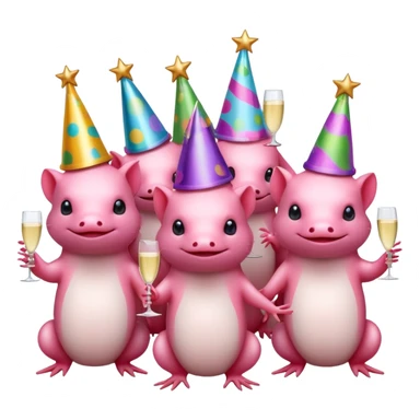 Axolotl party sticker