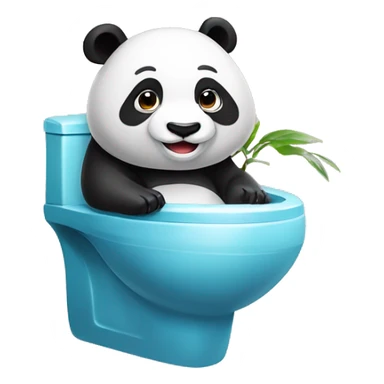 Un Panda sur des WC sourit sticker