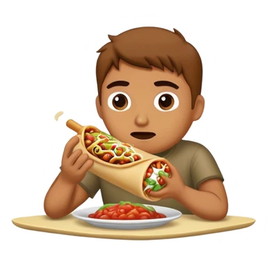  A man eating a chimichanga  sticker