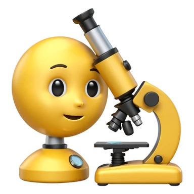 Make a thinking emoji along with a microscope. sticker
