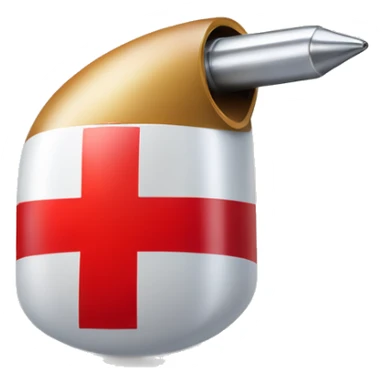 bullet at 45 degree angle with a red cross over the top of the image of the bullet. sticker