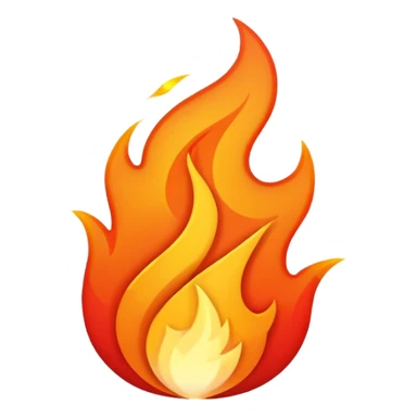 fire streak emoji minimal flame with streak lines sticker