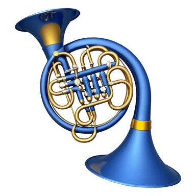 Blue french horn her tarafı mavi sarı detaylar olmadan sticker