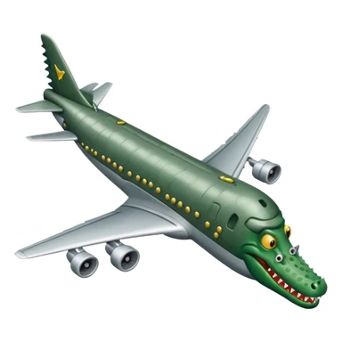 Un avions com cara de cocodrlilo i el cuerpo gris sticker