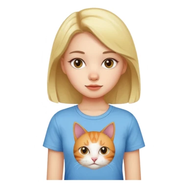 Girl with cat shirt sticker