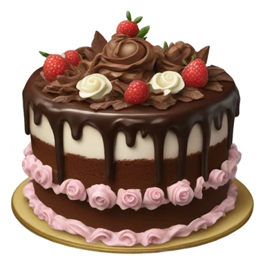 highly detailed rococo chocolate cake sticker