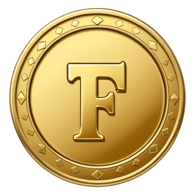 Currency crypto money symbol for the money "Fcoins" letter F, casino coin colored

Dont make an E sticker
