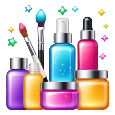 few beauty products and sparkles around sticker