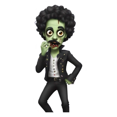 popstar prince as a zombie dancing with painter's moustache sticker