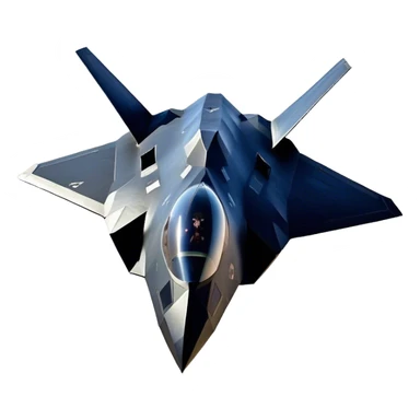 F-117 Nighthawk - Lockheed Martin (Stealth Grey) A futuristic stealth attack aircraft with a distinct faceted, angular design in a stealthy matte grey. Its sharp, jagged edges and unconventional, almost alien-like shape make it look like a shadow cutting through the night sky. The surface should appear non-reflective with subtle panel lines. sticker