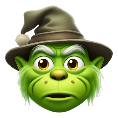 Grinch wearing a pilgrim square buckle hat sticker