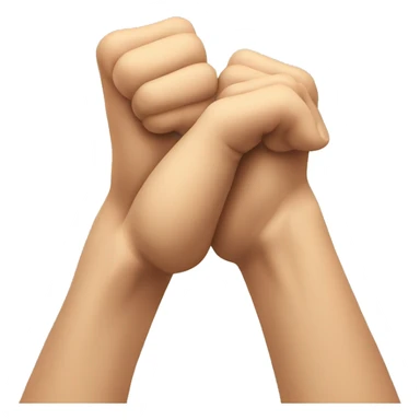 two arms that are arm wrestling in a w-shape sticker