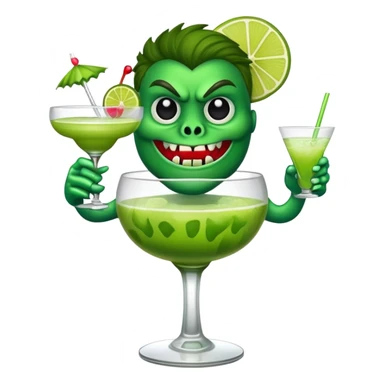 scary monster drinking margarita  sticker