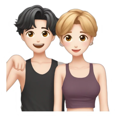 Jimin bts with girlfriend sticker