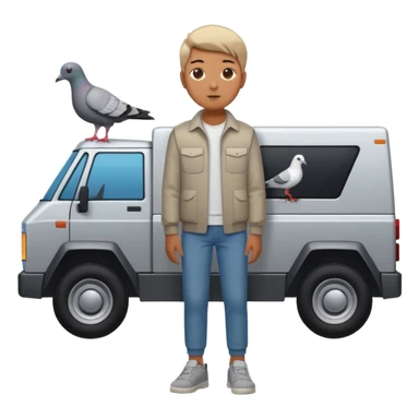 Pigeon + Cybertruck + Shoes = Piccone Macchina sticker