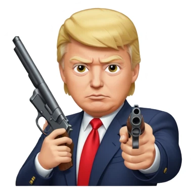 trump shooting a gun sticker